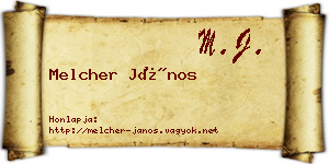 Melcher János névjegykártya