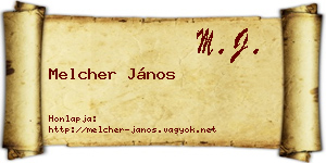 Melcher János névjegykártya